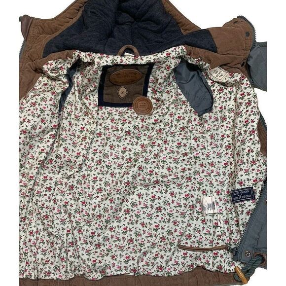 NAKETANO Womens Jacket Coat Size Small Brave Gray Full Zip Drawstring Hooded - Picture 6 of 12